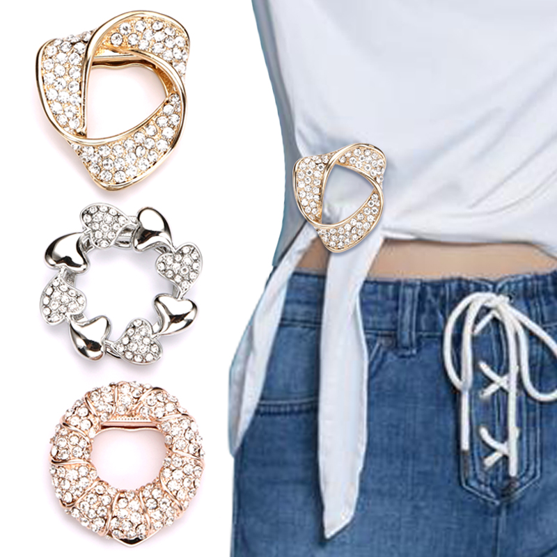 Silk scarf buckle hundred tower dual-use high-end women's clothing corner buckle T-shirt buckle clothes hem fixed knot buckle brooch