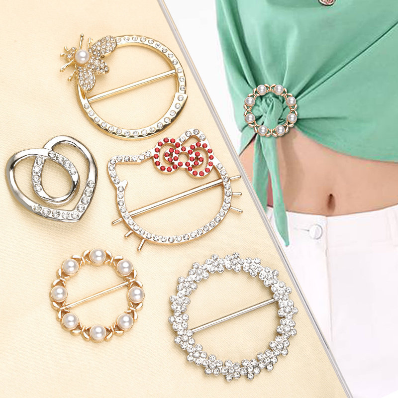 T-shirt buckle Women's clothing corner knotted buckle accessories All kinds of Daquan Clothes hem knotted buckle artifact anti-light buckle