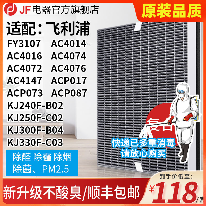 Adapted Philips air purifier filter screen AC4076 4072 4014 P077 FY3107 filter core