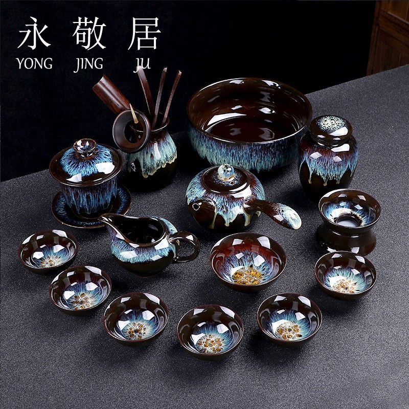 Yongjing Living Tianmen glaze kiln to build a teapot cup cup cup cup cup cup cup cup cup cup cup cup cover cup cup of household kung fu tea set
