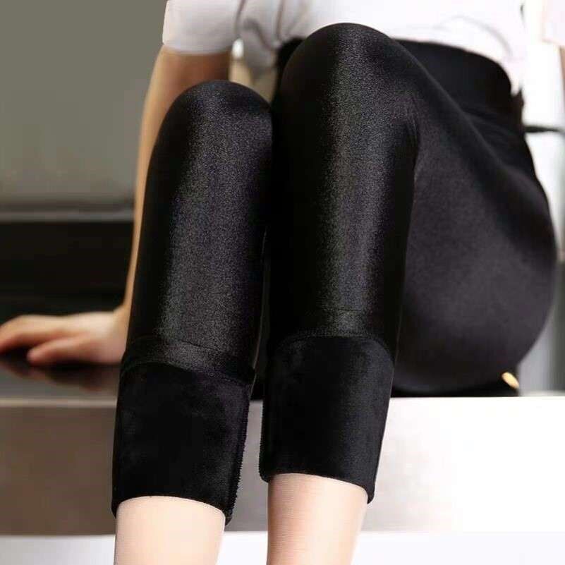 Men's and women's new underwear warm general spring and autumn outer wear thin glossy pants high waist underwear plus fat code