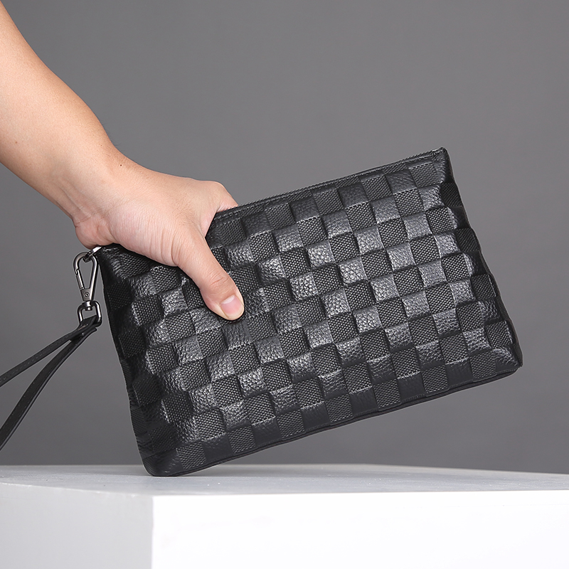 New style men's handbag men's leather large-capacity clutch bag business casual men's bag soft leather envelope bag clutch bag