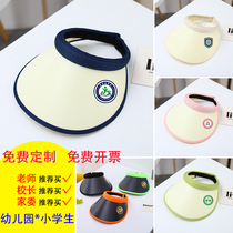 Kindergarten childrens sun hat printed custom hat sun protection sun hat primary school students empty top hat big hat Zhan Chunyou