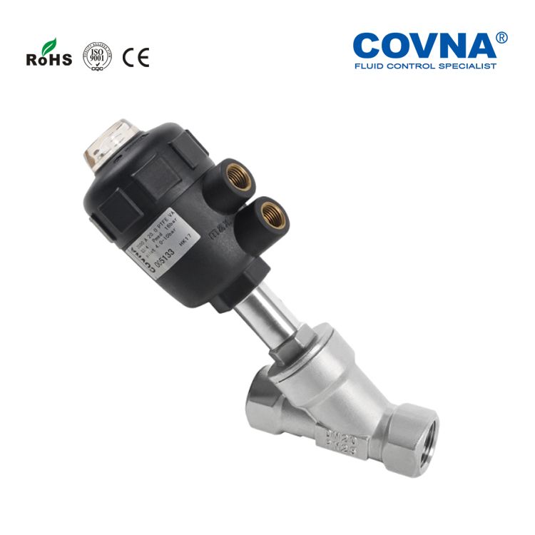 Coweiner covna HK17A plastic head stainless steel pneumatic angle seat valve single double acting angular seat valve