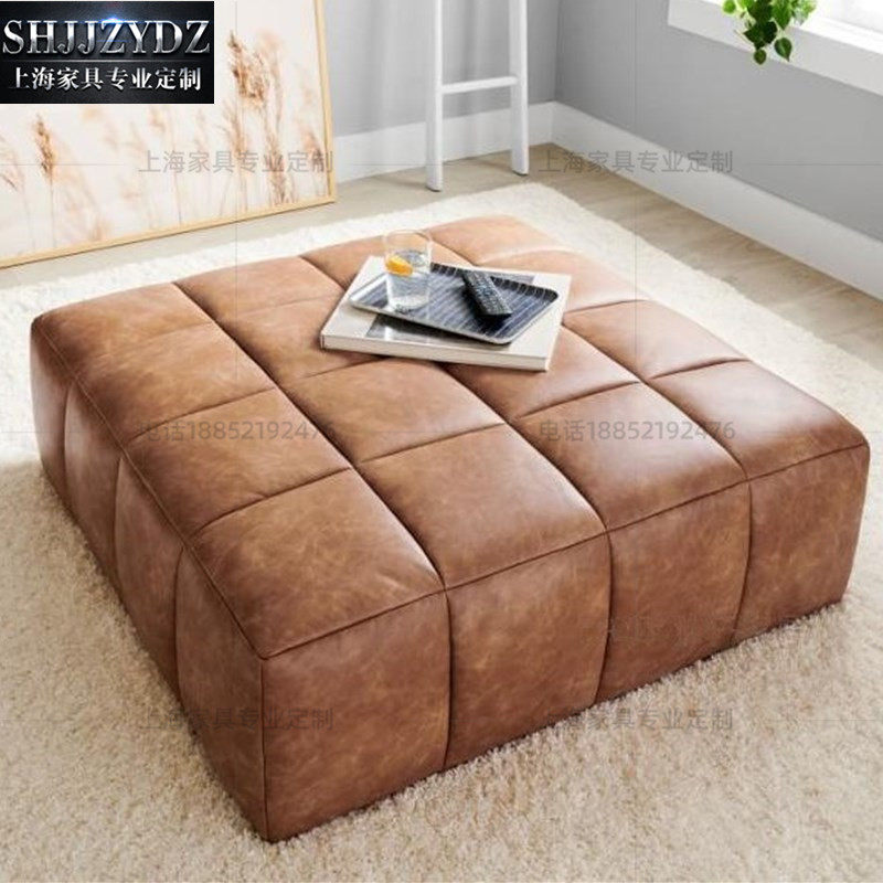 Light and luxurious Easy leather Leather Square Sofa Bench Cloakroom Clothing Shop Mall Swap for Stool Rest Stool Customised
