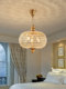 Light Luxury Staircase, High-Ceiling Villa, Duplex Building, Crystal French-Style Living Room, Grand Open Space, American-Style Dining Room Chandelier