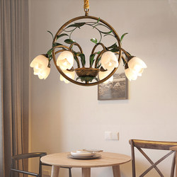 Restaurant Creative French Chandelier, Vintage Villa American-Style Lamp, Floral Living Room Light, Light Luxury and Grand Nordic Study Lamp