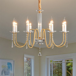 Postmodern Living Room All-Copper Crystal Grand Chandelier 2025 Bedroom American Retro Chandelier Dining Room French Minimalist New Style
