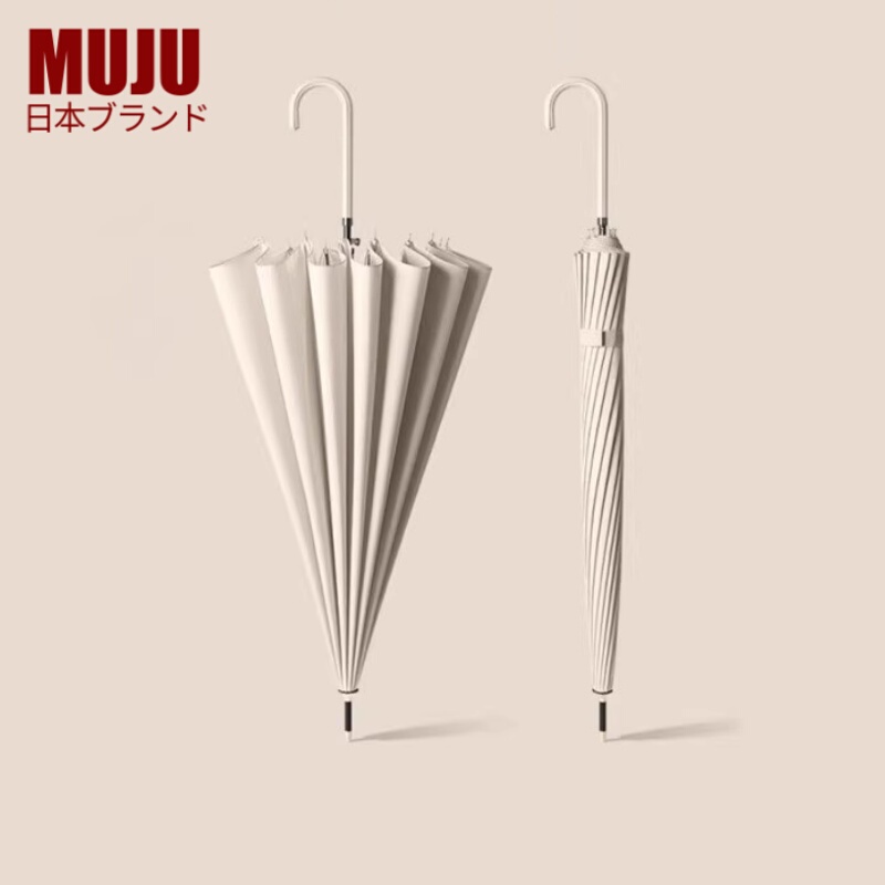 Japanese Muju Umbrella, Long-Handled Umbrella, Thickened, Large Size, Windproof, Dual-Use for Sun and Rain, Sturdy, Reinforced, Wind-Resistant, High Aesthetic Value