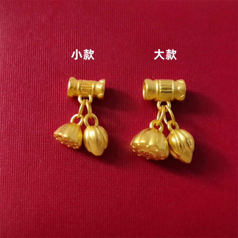 Pure Gold 49.95kg Shihuan Pendant 3D Hard Gold Lotus Flower Bud Pendant Gold Bracelet Bracelet Accessories Gold Hand Jewelry for Women