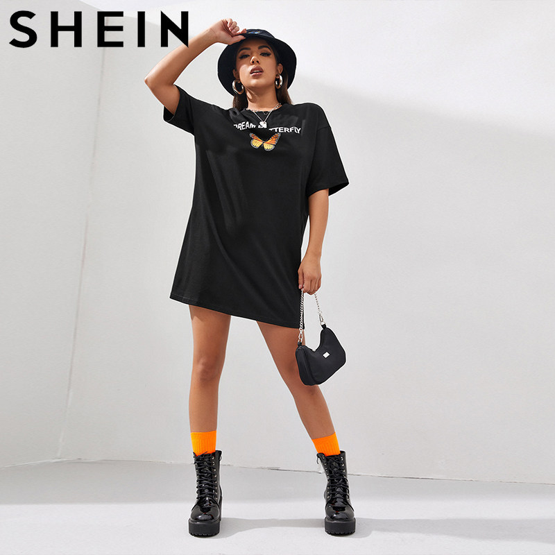 shein t shirt dress Striped T-Shirt Dress SHEIN XL (16-18)