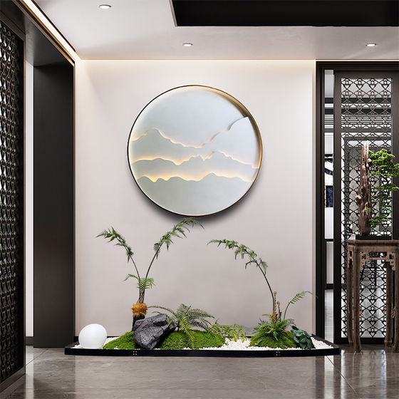 Indoor Artificial Plant Landscaping with Monkey Head Ferns, Decorative Items for Tea Rooms, Office and Restaurant Landscapes, Fake Green Plants for under Stairs