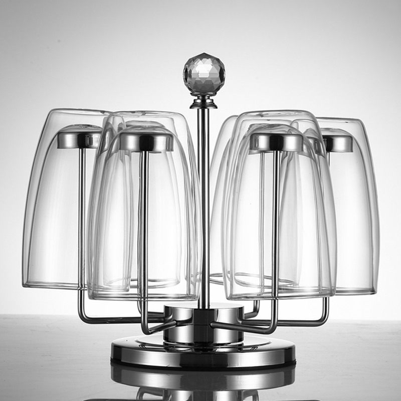 Pete cat cup frame hanging water cup creative household cup 304 stainless steel asphalt glass shelf