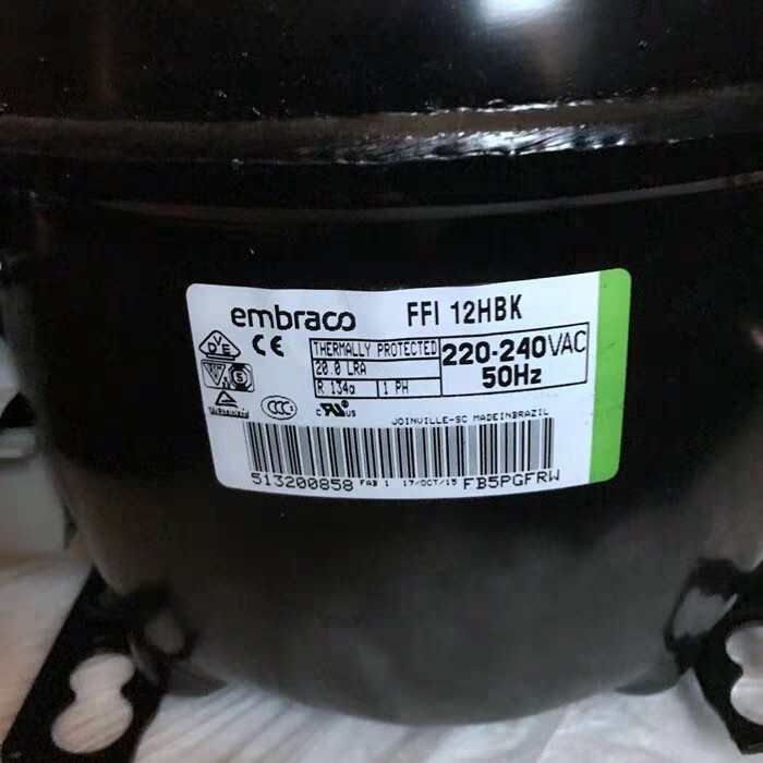 Free Shipping Embraco Ffi12Hbk Freezer Refrigerator Display Cabinet R134A Compressor