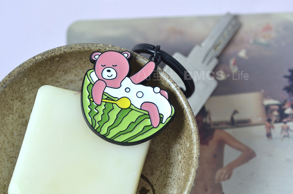 Bamen Insect Society Bear Alloy Car Keychain Men's and Women's Personality Creative Key Ring Pendant Couple Simple Business