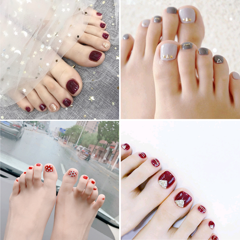 Lazy Nail Stickers ins Finished 3D Nail Art Toe Nail Stickers Waterproof Long-Lasting Korean Internet Celebrity Full Stickers