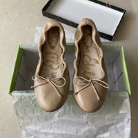 Танцующие универсальные туфли с бантиком, из натуральной кожи, мягкая подошва