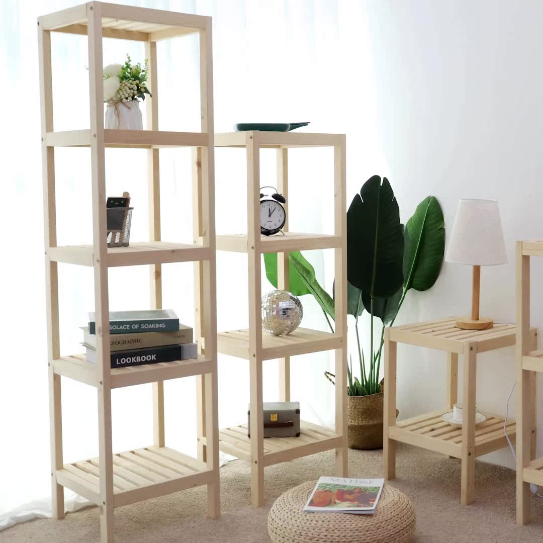 ins Nordic style multi-functional balcony flower stand multi-layer solid wood indoor floor-to-ceiling succulent living room flower shelf flower pot rack