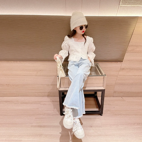 Летний комплект, детские джинсы, в западном стиле, подходит для подростков, популярно в интернете