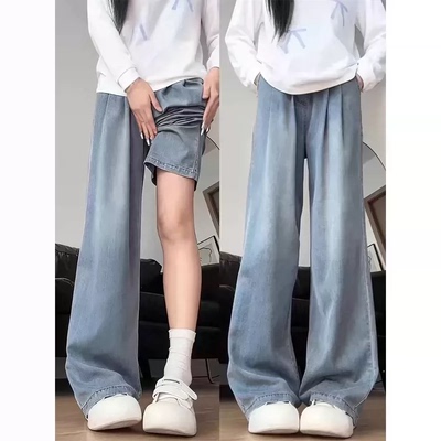 Girls' Jeans Autumn 2026 New Style Children's Straight Wide-Leg Pants for Older Girls Long Pants Spring and Autumn Pants for Middle School Students — 1
