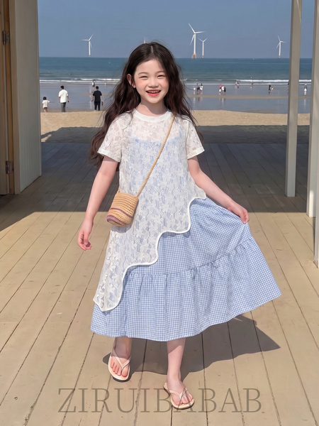 Suitable for Girls to Wear in Summer, 2026 New Style Holiday-Style Dresses for Girls and Older Children, Children's Suspender Dresses — 3