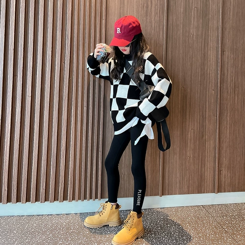 Свитер, осенний демисезонный комплект, детский флисовый зимний пуховик, подходит для подростков, в западном стиле, детская одежда