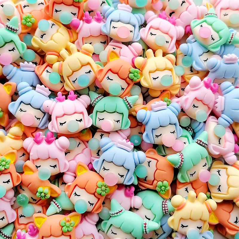 diy accessories jewelry handmade blowing bubble girl hairpin mobile phone protective shell water cup patch resin material bag