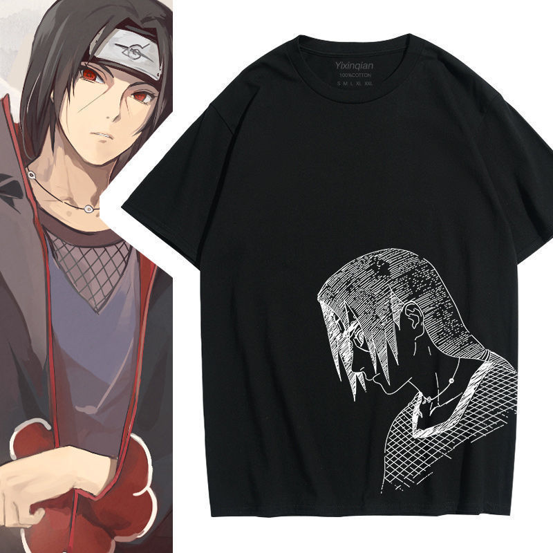 Quick-Drying Uchiha Itachi Naruto Short-Sleeved T-Shirt Men's Summer Two-Dimensional Animation Printed Loose Clothes Small