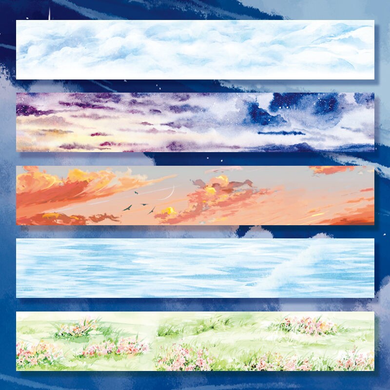 2 meters whole roll ceenie landscaping sky clouds grass water special ink hand account hand account stationery and paper tape