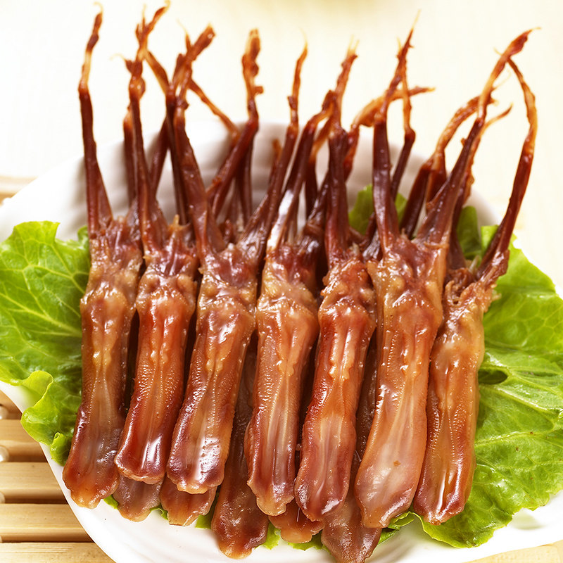 (500g Duck Tongue) gourmet rabbit warm state terrome spiced with spicy and spicy sauce with a small snack of snacks.