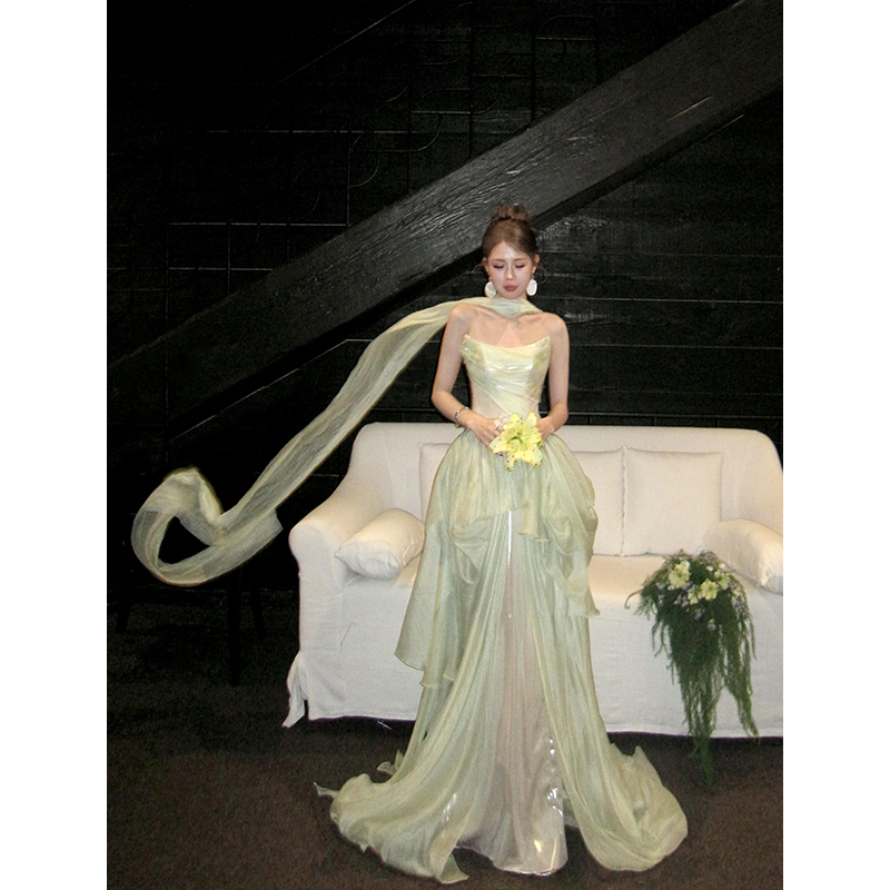 Stunning Engagement Dress, Morning Gown for the Bride, High-End, Light Luxury, Niche, Elaborate Craftsmanship, Toast Dress, Fishtail Strapless Dress Stunning Engagement Dress, Morning Gown for the Bride, High-End, Light Luxury, Niche, Elaborate Craftsmanship, Toast Dress, Fishtail Strapless Dress