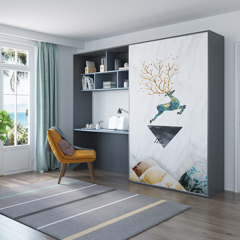 Laijia flagship store does not need a bed box invisible bed Murphy bed hardware accessories office one multi-function turning bed