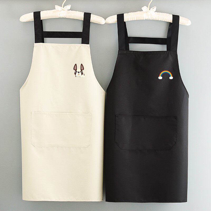 Apron milk tea shop dedicated creative net red work Korean fashion waterproof sleeve two-piece set ㊣