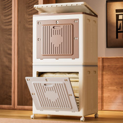 Clothes Storage Cabinet Installation-free Foldable Bedroom Clothes Quilt Storage Box Flip Storage Large Capacity Storage Cabinet