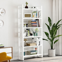 White bookshelf floor iron living room shelf multi-layer light luxury simple childrens Bookcase Library net red storage