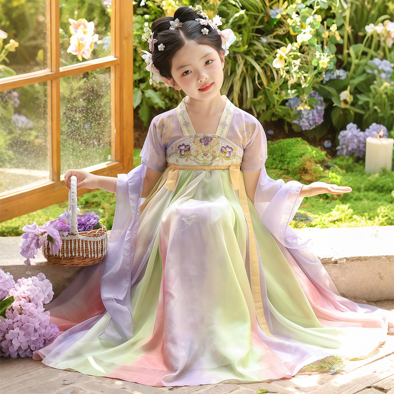 Hanfu-Style Girls' Dress, New Chinese-Style Children's National Style Tang Suit, Ancient Style Fairy Princess Dress, Summer 2026 New Model