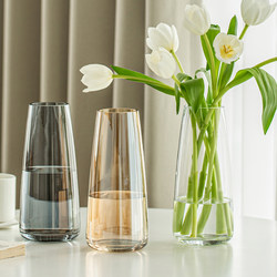 Vase ornaments living room flower arrangement transparent glass New Home lily flowers tulips water Accessible Luxury Fancy small