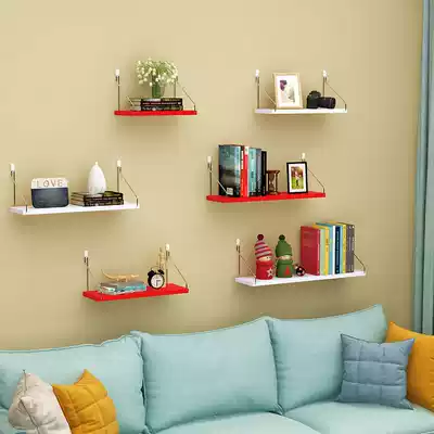 Punch-free wall rack Simple partition living room wall hanging creative wall decoration partition bedroom bookshelf