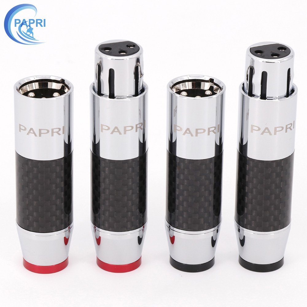 PAPRI CF-1601 (R) carbon fiber tellurium copper plated rhodium 3 core XLR balanced male plug DIY balance line