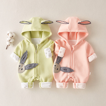 Cute spring and autumn climbing clothes for men and women baby outside clothes for newborn baby autumn clothing 2020 new autumn and winter one-piece clothes