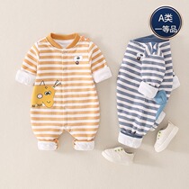 Autumn Winter Thin models Long sleeves Baby one-piece clothes New toddlers Harvest men and women Baby netting Red crawling to serve spring clothes