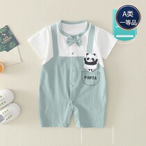 Newborn baby jumpsuit summer mens clothing cotton thin summer six seven eighty nine months female baby clothes