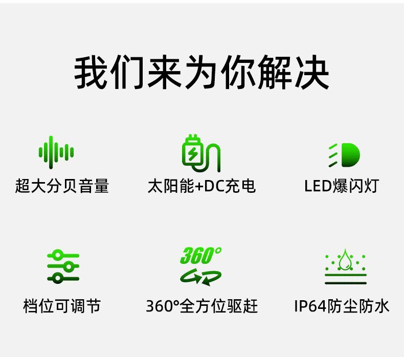 строб 吓野猪神器太阳能驱赶野猪喇叭户外警报器2025年新款驱獾子驱兽灯