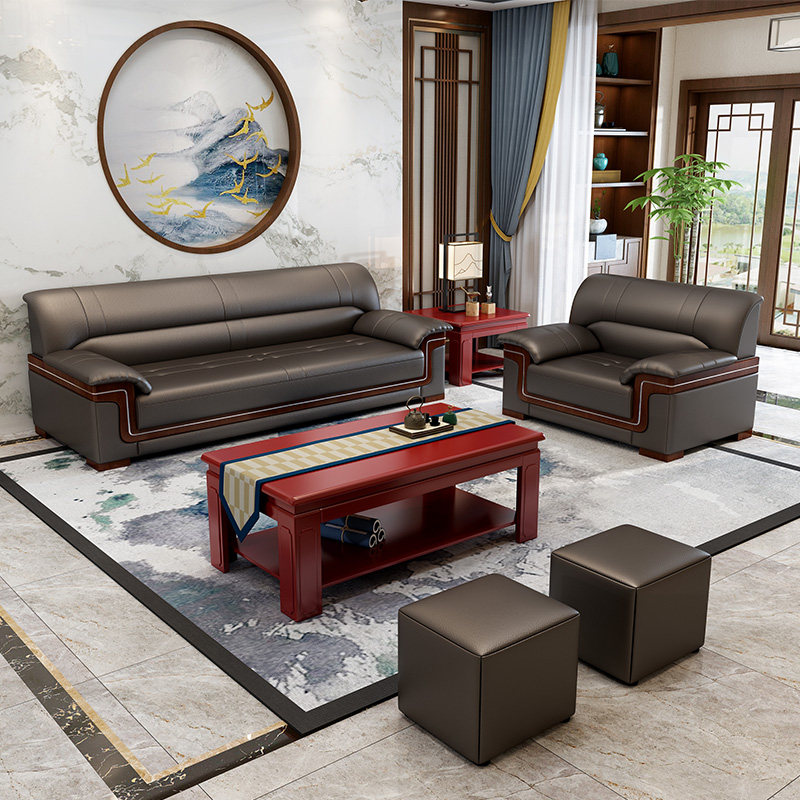 Office Sofa Business Modern Minima Chinese Guesthouse Lobby Conference Room guests Home innate Genuine Leather Sofas