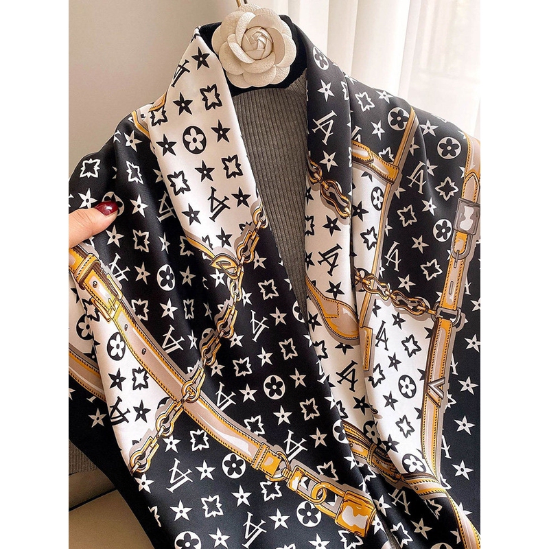 Lvаfgн High-End Silk Scarf for Women, New 2025 Popular Style, Spring, Autumn and Summer Large Square Scarf, Stylish and Versatile for Shirts Lvаfgн High-End Silk Scarf for Women, New 2025 Popular Style, Spring, Autumn and Summer Large Square Scarf, Stylish and Versatile for Shirts