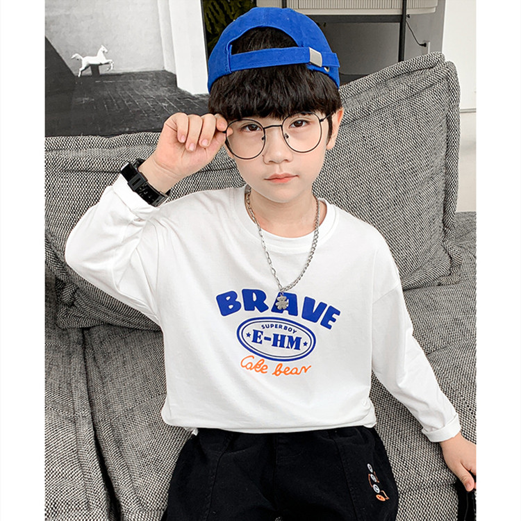 Discount clearance boys long-sleeved T-shirt 2022 spring and autumn new cotton fashion medium and large children's bottoming trend
