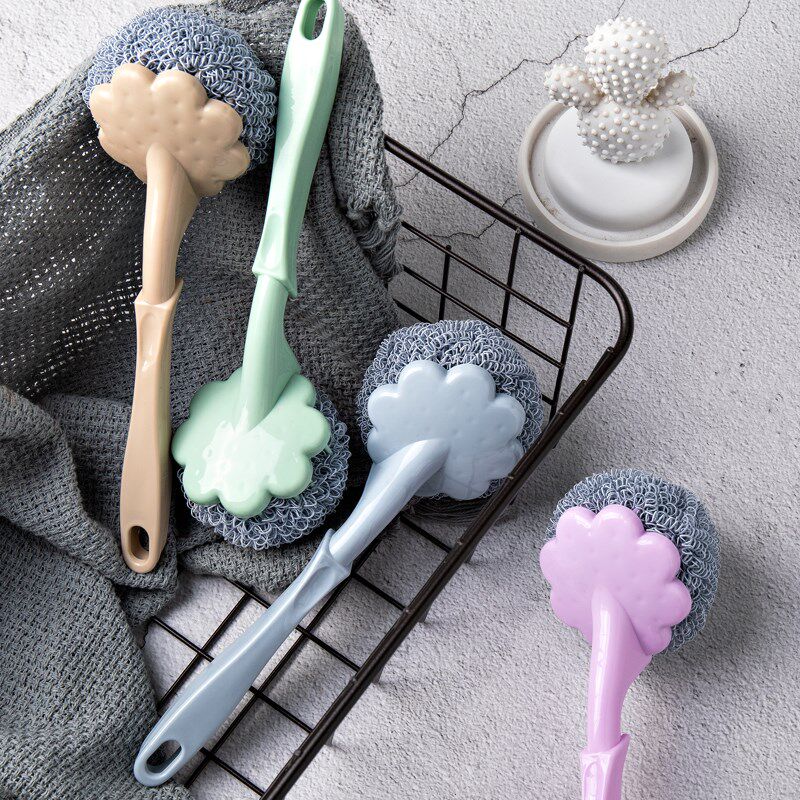 Brush pot artifact kitchen nano dishwashing pot cleaning brush household long handle non-stick oil pan brush cleaning decontamination brush