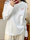 拉夏贝尔白色长袖t恤女夏季2025新款女士大码打底衫纯棉短袖上衣X