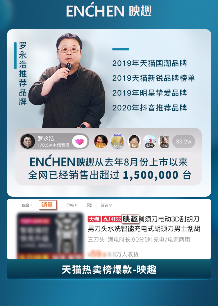 小米生态链众筹爆款 映趣 电动剃须刀 低电量不夹须 图1