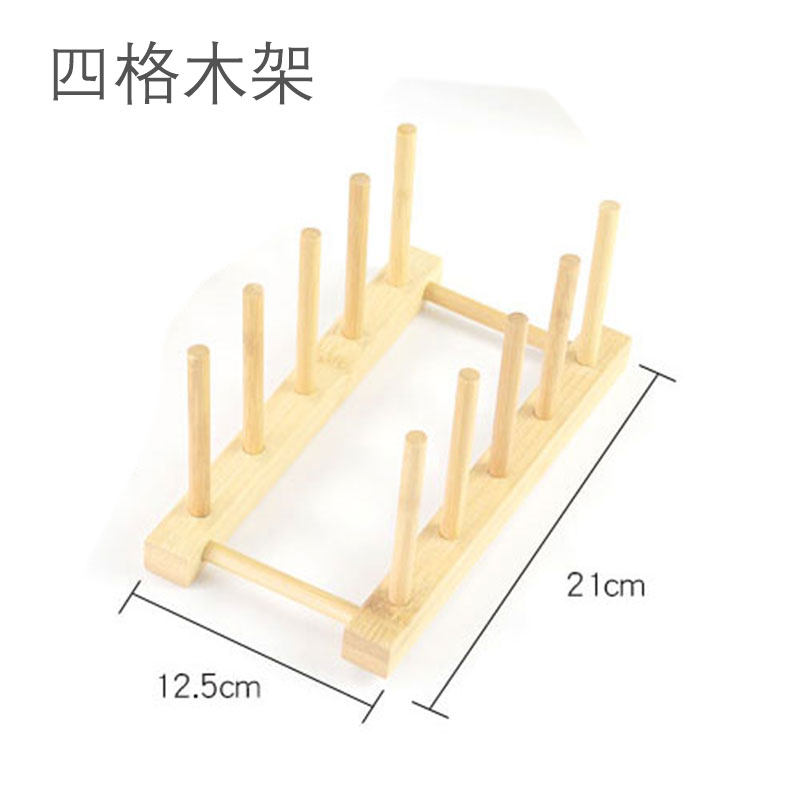 Bowls, plates, cups, drainers, wooden shelves